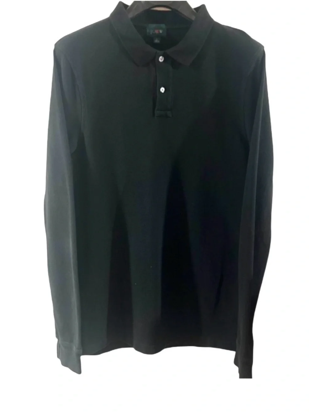 J. Crew Classic Long Sleeve Black Cotton Polo Shirt Size Men’s Large Tall
